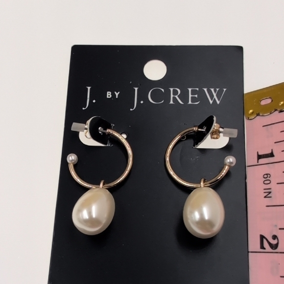 J. Crew Gold and Cream Pearl Drop Earrings - Picture 4 of 5